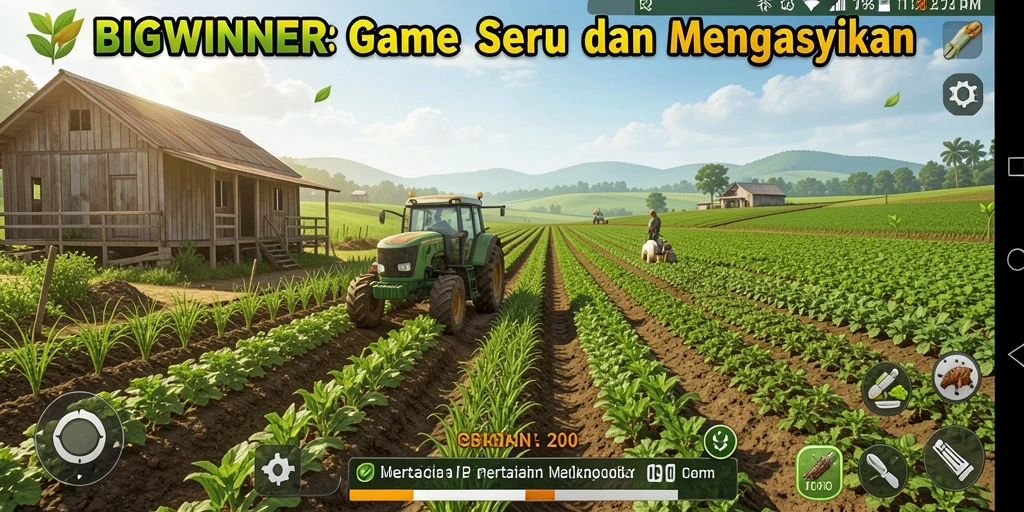 Gameplay menarik pada BIGWINNER dengan aktivitas bertani.