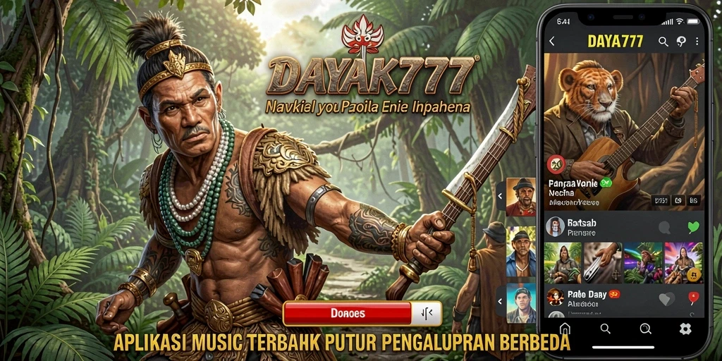Tampilan gameplay aplikasi musik DAYAK777 yang menarik dan interaktif.