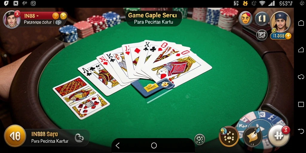 Tampilan gameplay seru dalam permainan Gaple IN88.