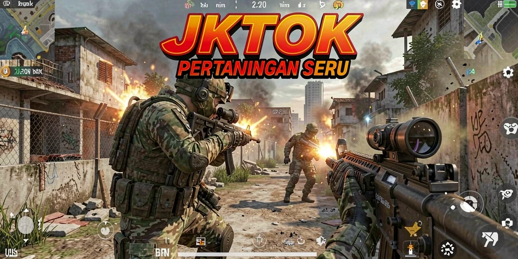 Gameplay JKTOK yang seru dan mendebarkan dalam mode FPS.