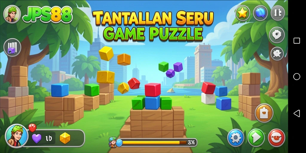 Tangkapan layar utama JPS88 menampilkan gameplay yang seru dan menantang pada level puzzle.