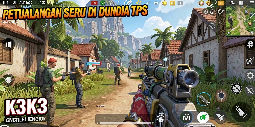 Tangkapan layar gameplay K3K3 yang menegangkan dan seru.