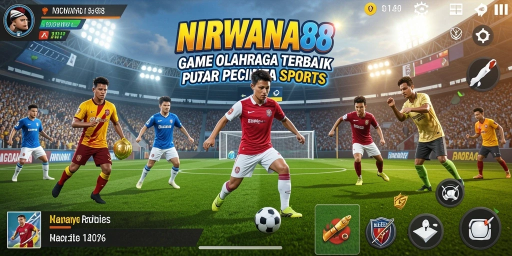 Screenshot NIRWANA88 menampilkan aksi seru pertandingan sepak bola.