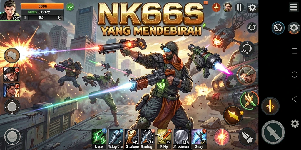 Tangkapan layar NK666 menampilkan aksi strategi yang mendebarkan.