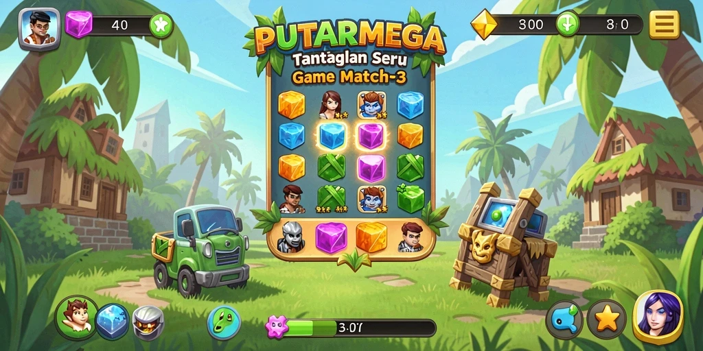 Tampilan gameplay PUTARMEGA yang seru dan penuh warna