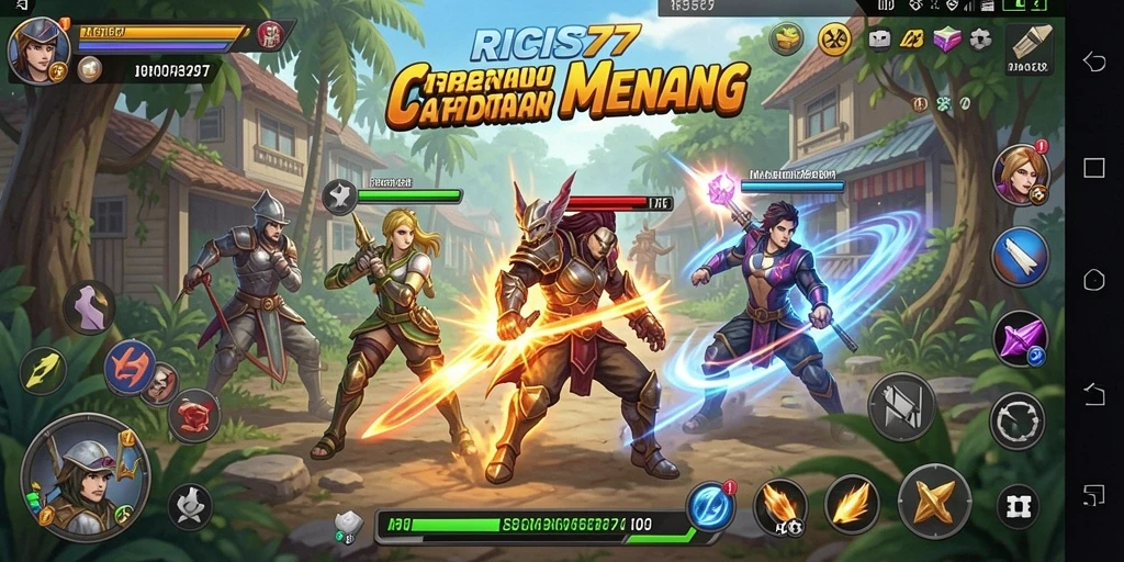 Tangkapan layar gameplay RICIS77 yang menunjukkan pertempuran strategi yang mendebarkan.