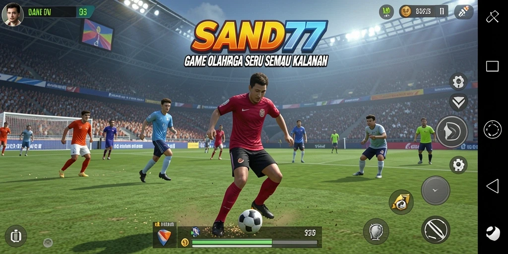 Screenshot gameplay <strong>SAND77</strong> menunjukkan aksi mendebarkan di lapangan.