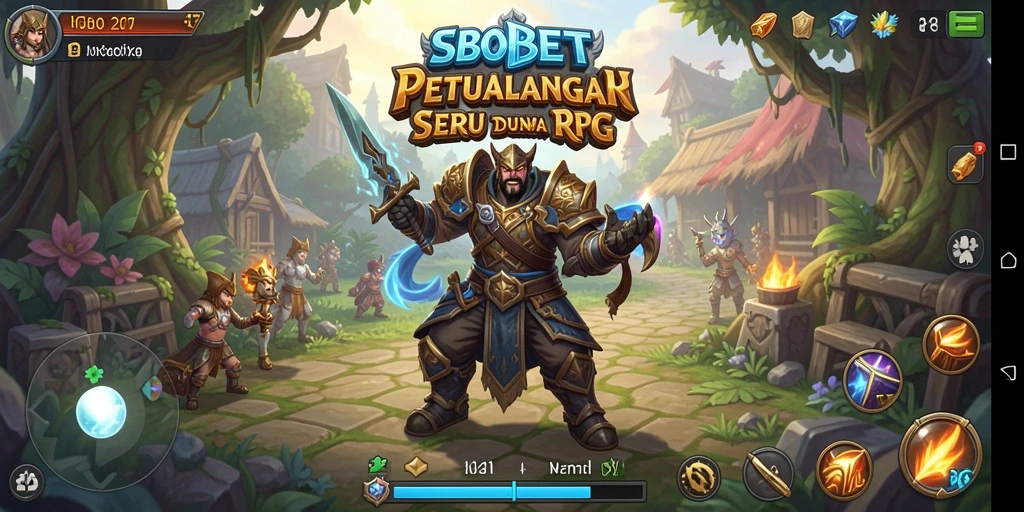 Gameplay SBOBET yang menampilkan pertarungan dan eksplorasi RPG