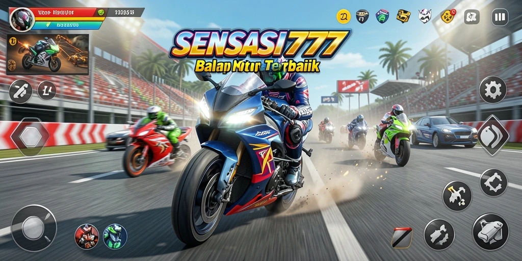 Tampilan gameplay SENSASI777 yang mendebarkan dalam balap motor.