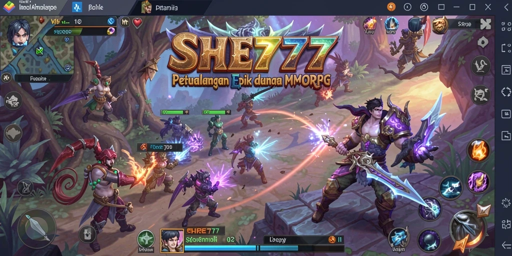 Gameplay seru dalam SHE777 dengan karakter dan petualangan menarik.