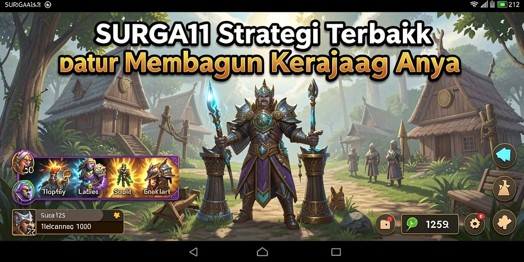 Tampilan gameplay SURGA11 yang mendebarkan dengan strategi dan pembangunan kerajaan.