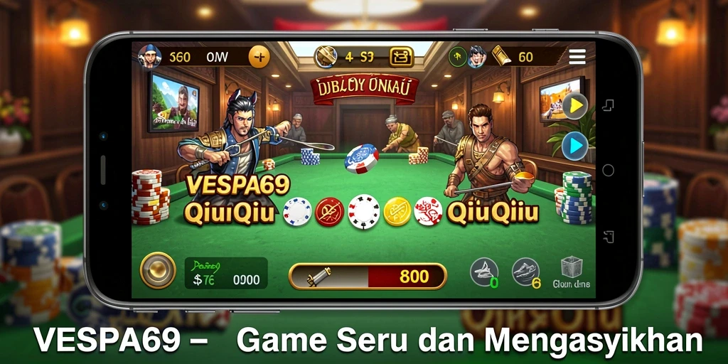 Screenshot gameplay VESPA69 menampilkan keseruan bermain QiuQiu.