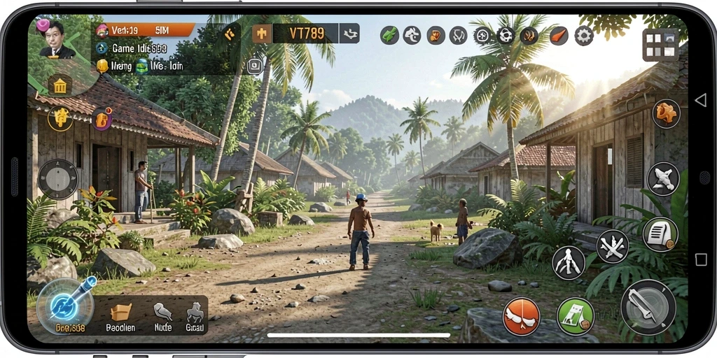 Tampilan gameplay VT789 yang menampilkan karakter dalam aksi Idle.